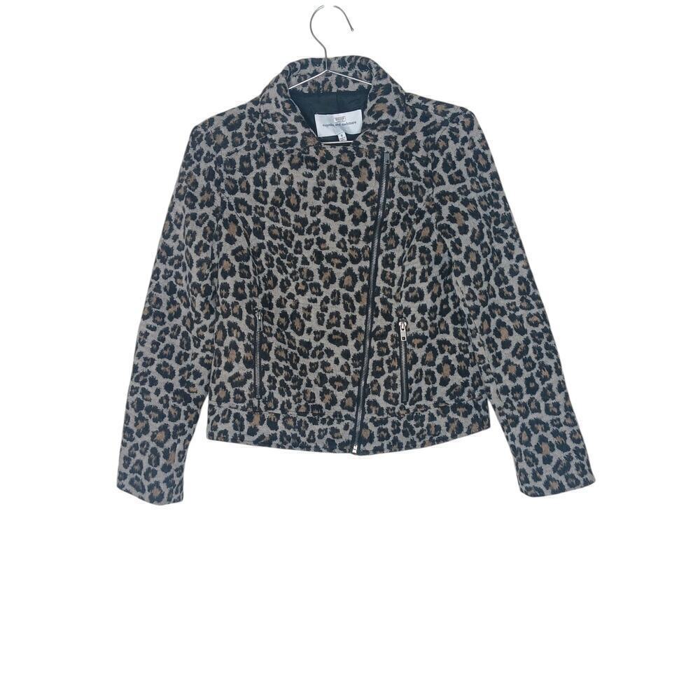 Cupcakes & Cashmere Margaux Wool-blend Jacket in Cheetah Moto Animal Print SZ S - Picture 4 of 16